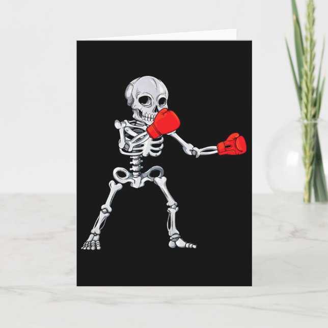 Skelettboxning Kickboxning Mma Halloween Kort (Framsida)
