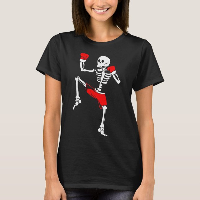 Skelettboxningstridare Muay Thai  T Shirt (Framsida)