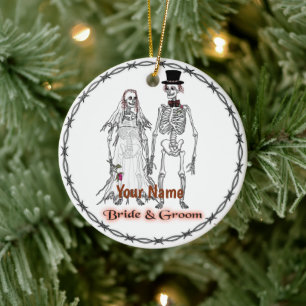 Skelettbröllop Julgransprydnad Keramik