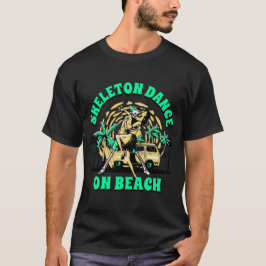 skelettdans på strand t shirt