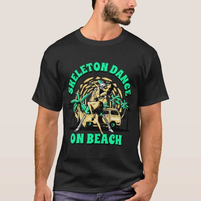 skelettdans på strand t shirt (Framsida)