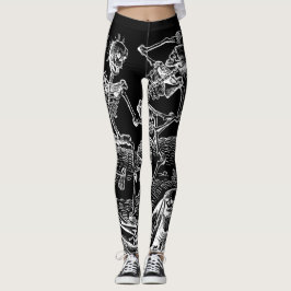SkelettDanse makaber svart damasker Leggings