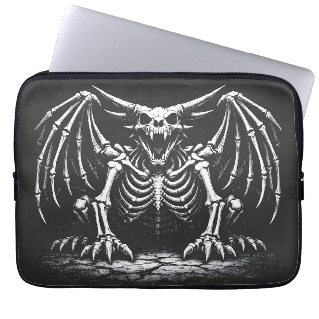 Skelettdrake av BurnsInHell Laptop Fodral (Framsidan)