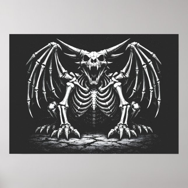 Skelettdrake av BurnsInHell Poster (Framsidan)