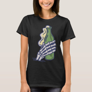 Skelettdrickande flaska död Pullover Hoodie T Shirt