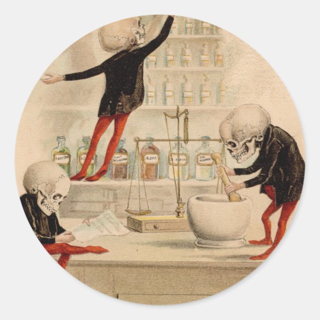 Skelettepotek Runt Klistermärke (Framsida)