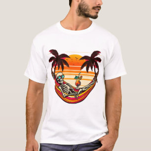 Skelettet lever mitt bästa liv - Retro sommarsolne T Shirt
