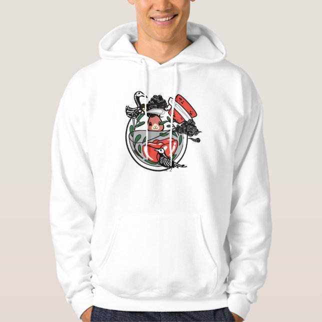 Skelettfåglar & Magisk Kaninpotion Hoodie (Framsida)