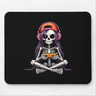 Skelettflicka Gamer Roligt Halloween-kostym Spökli Musmatta