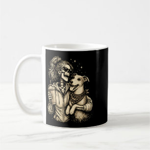 Skelettflicka som kramar hund - Cool gotisk husdju Kaffemugg
