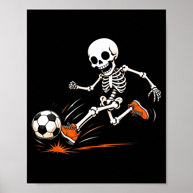 Skelettfotboll Halloween-kostym  Poster (Framsidan)