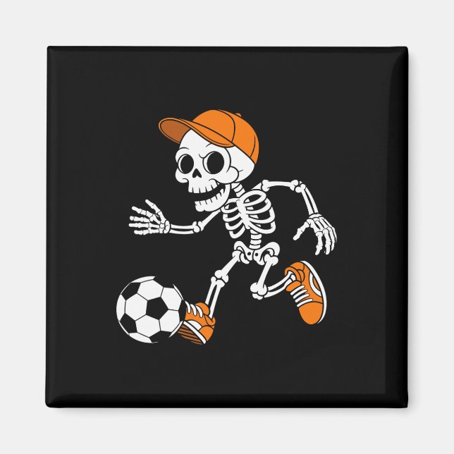 Skelettfotboll Halloween-kostym Rollig fotboll för Magnet (Framsidan)