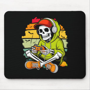 Skelettgamer Latmaskerad Kostym för Halloween Cool Musmatta