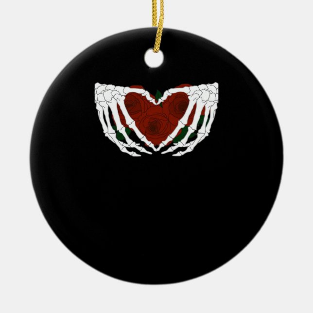 Skeletthjärta Julgransprydnad Keramik (Framsidan)
