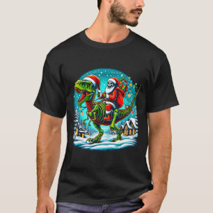 Skelettjultomte som rider på T Rex-dinosaur rolig Shirt