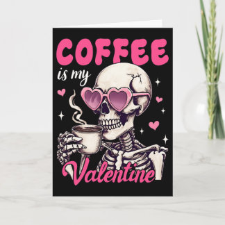 Skelettkaffe är min älskade rolig Alla hjärtans da Kort