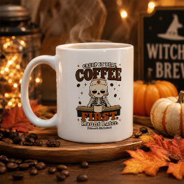Skelettkaffekopp Creep It Real Kaffe Först, Sedan Kaffemugg