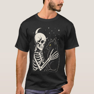 Skelettkatt Halloween-kostym Skum black katt pappa T Shirt