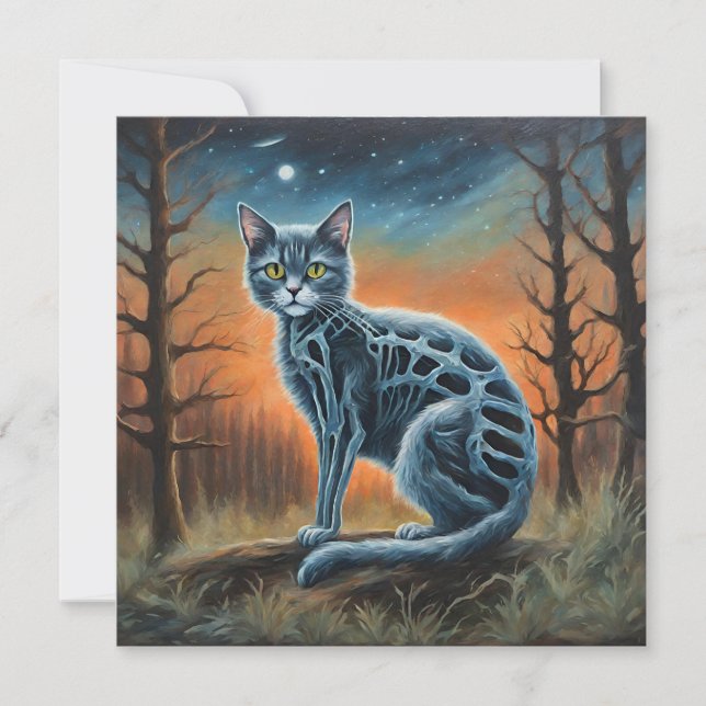 Skelettkatt Inbjudningar (Framsida)