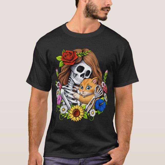 Skelettkatt T Shirt (Framsida)