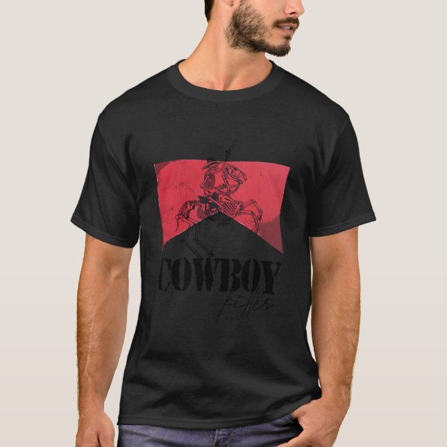 Skelettko Er Howdy Western Country Ko T Shirt (Framsida)