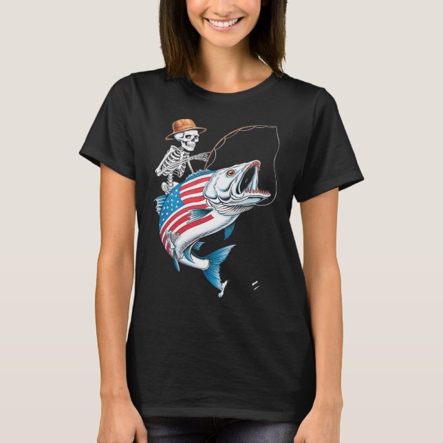 skelettman fiske t shirt (Framsida)