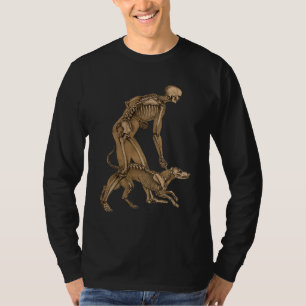 Skelettman med hund Anatomi konst T Shirt