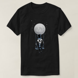 Skelettmånswing Rock and Roll-band Grafisk Gif T Shirt