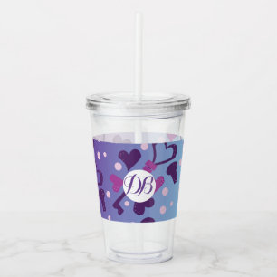 Skelettnycklar och hjärtan monogram alla hjärtans take away mugg