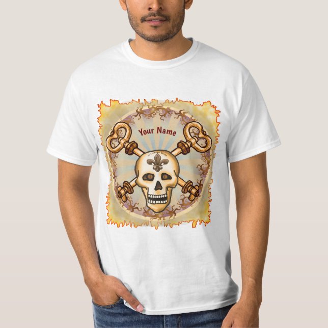 Skelettnycklar skalle  t shirt (Framsida)