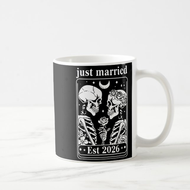 Skelettpar Brud och Brudgum Bröllop Kaffemugg (Höger)