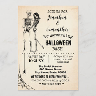 Skelettpar för bostaden Halloween fest Inbjudningar