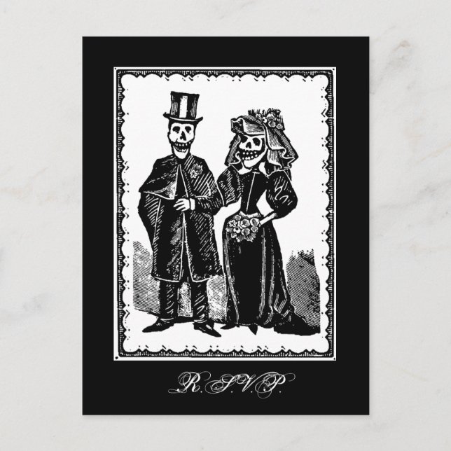 Skelettpar (RSVP) - vykort (Framsida)