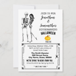 Skelettparet Houseuppvärmning Halloween fest Inbjudningar