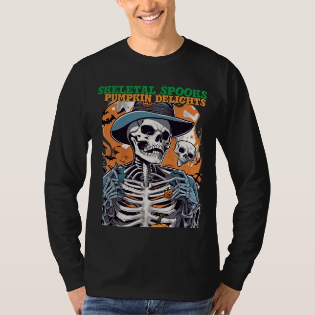 Skelettpinnar, Pumpkin Delight T-Shirt (Framsida)