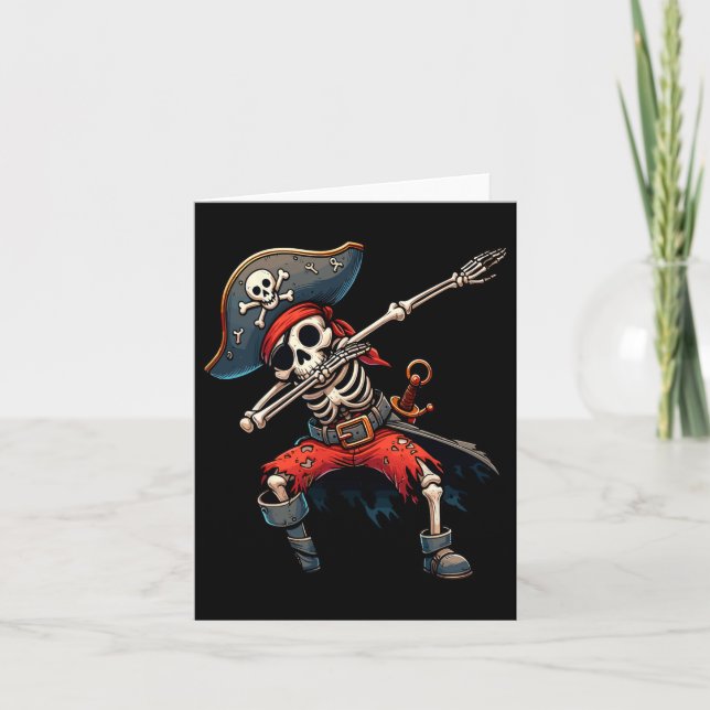 Skelettpiratbarn  kort (Framsida)
