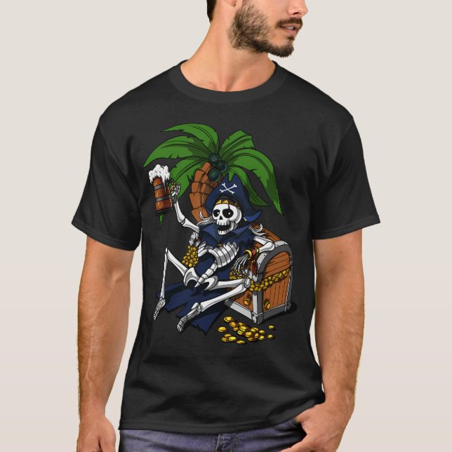 Skelettpiratfest T Shirt (Framsida)