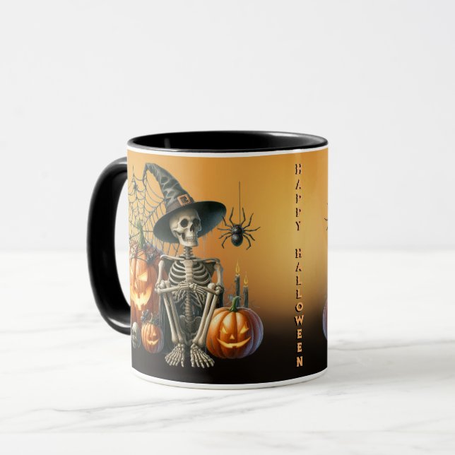 Skelettpumpa Halloween-mugg Mugg (Framsida vänster)