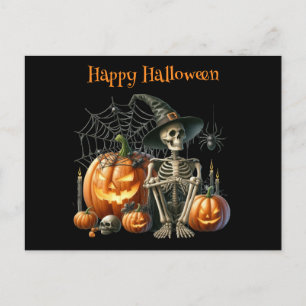 Skelettpumpa Halloween vykort