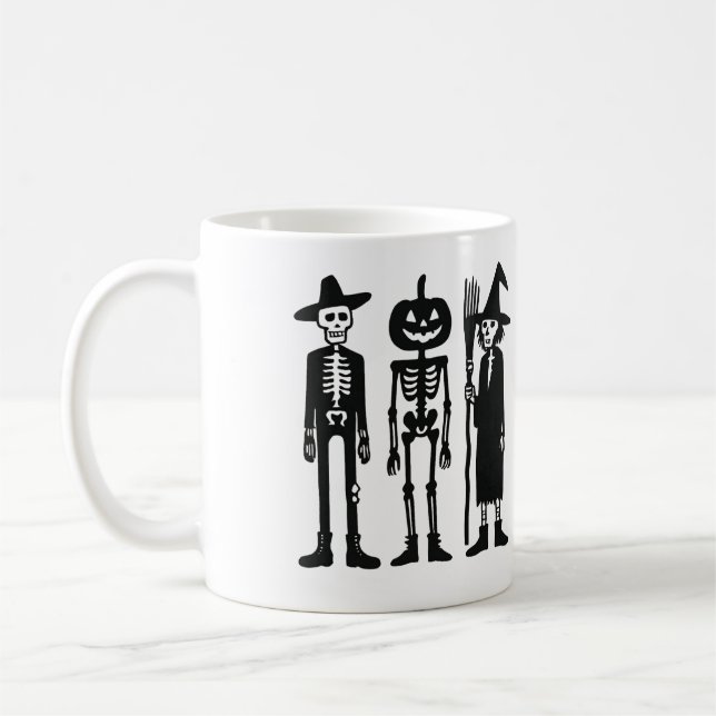 Skelettrio Halloween-mugg Kaffemugg (Vänster)