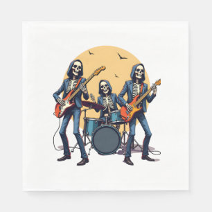 Skelettrockband � Rollig Halloween-tröja Pappersservett