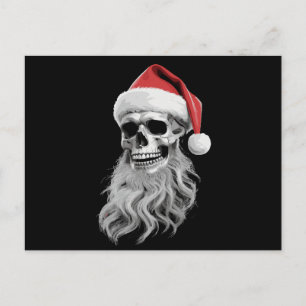 Skelettskalle jul läskig tomte skägg jul helg vykort