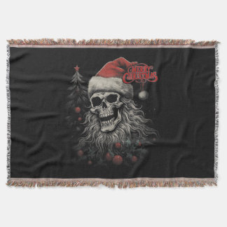 Skelettskalle Rolig God Jul Tomte Matchande Filt