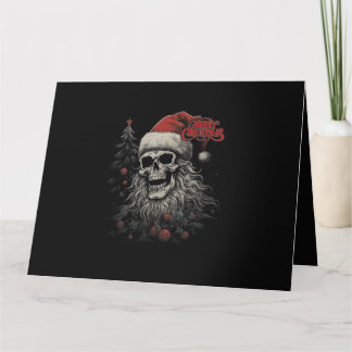 Skelettskalle Rolig God Jul Tomte Matchande Kort