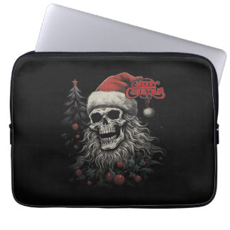 Skelettskalle Rolig God Jul Tomte Matchande Laptop Fodral