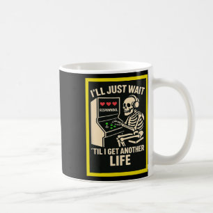 Skelettspelare Arkad Design – Rolig Retro Gaming Kaffemugg
