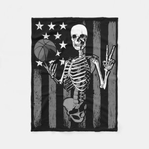 Skelettspelare Skelett Idrottare Halloween Usa Fla Fleecefilt