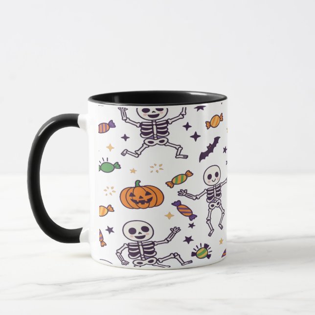 Skelettstämning för Halloween Mugg (Vänster)