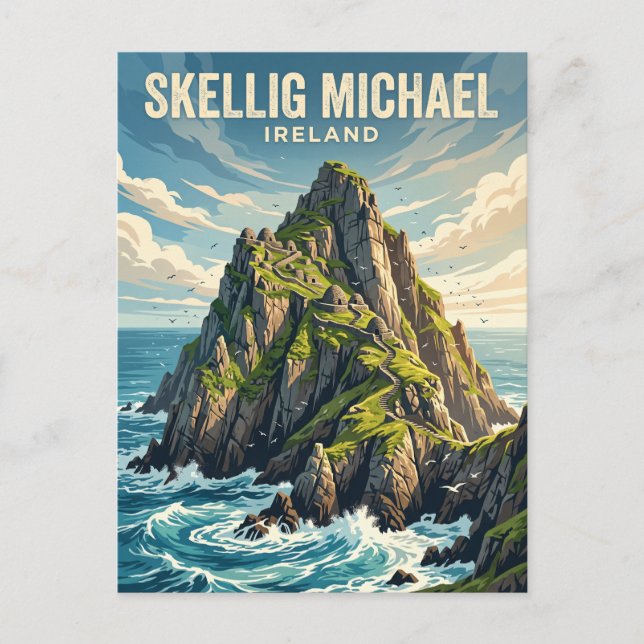 Skellig Michael Irland Vykort (Framsida)