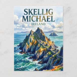 Skellig Michael, Portmagee, County Kerry, Irland Vykort